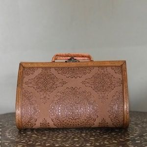Vintage wooden embossed purse